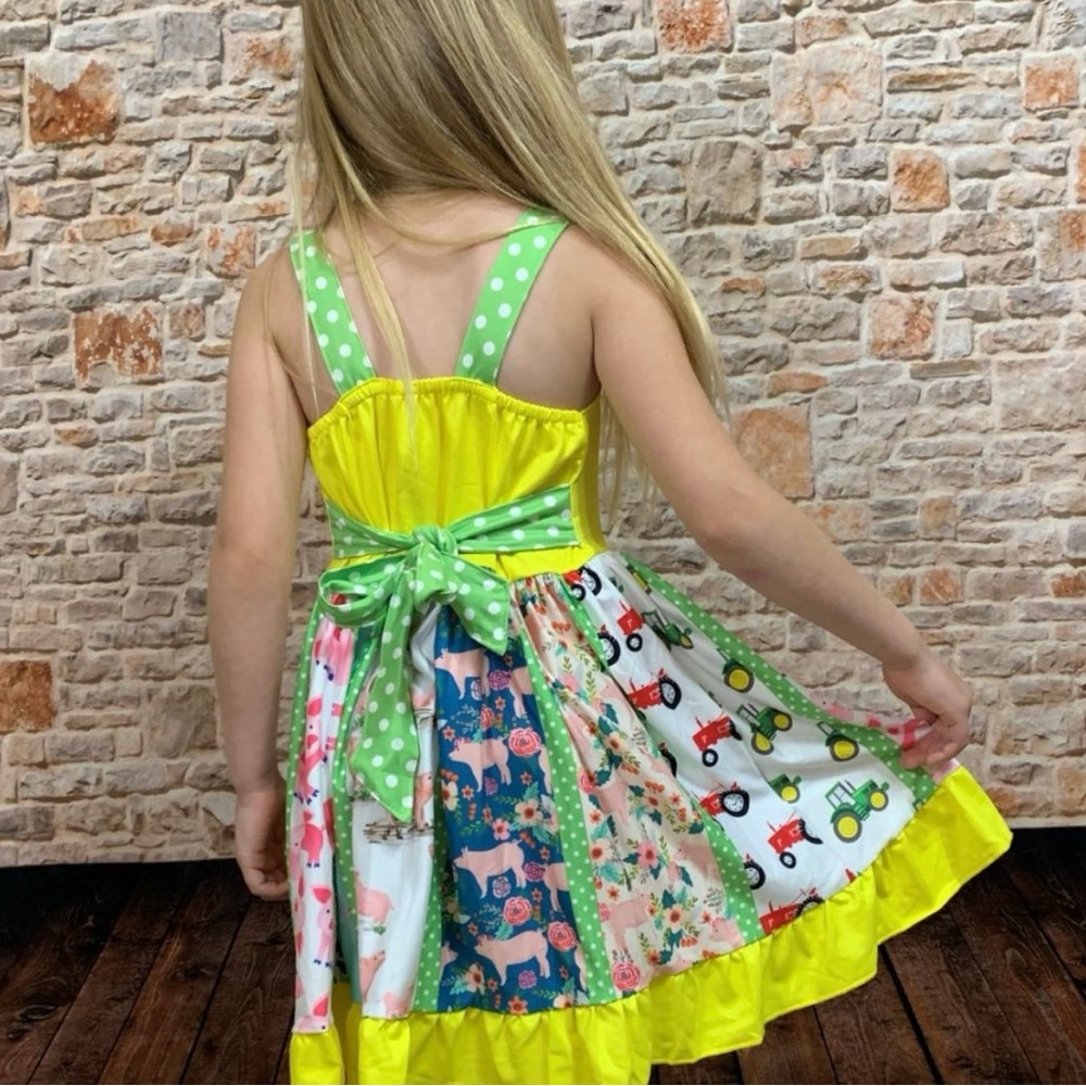 NEW Boutique Girl’s Farm Animals Summer Dress size 12/18 Months - Picture 3 of 10